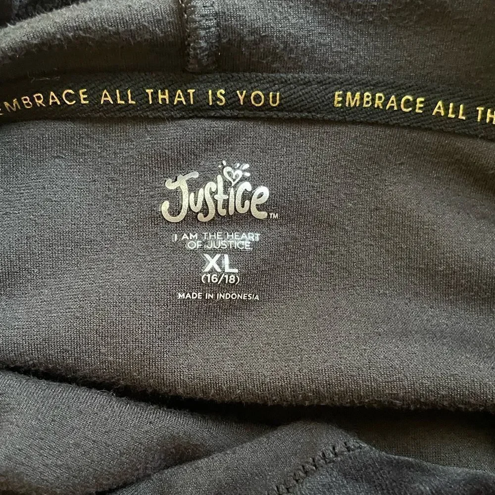 Girl’s XL Justice Sport Blocked Velour hoodie.